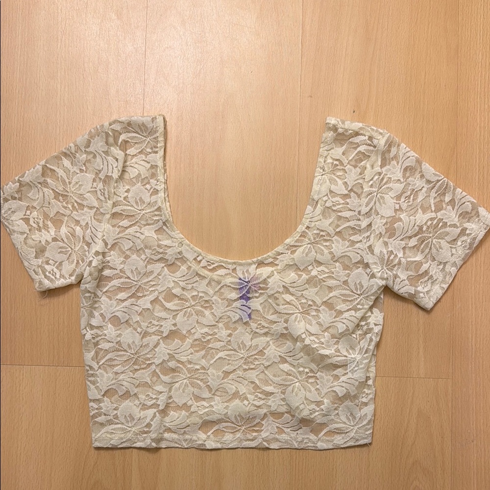 Cream Lace Women's crop top from LF